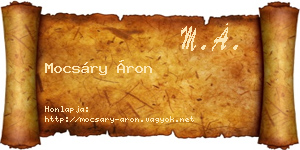 Mocsáry Áron névjegykártya